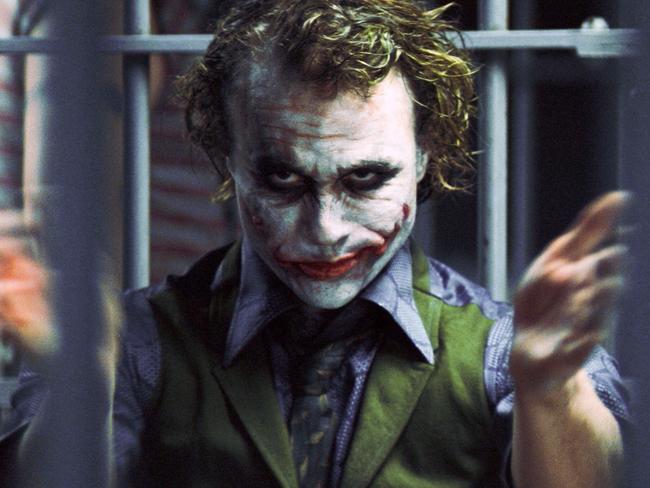 Heath Ledger as The Joker in The Dark Knight. Picture: AP