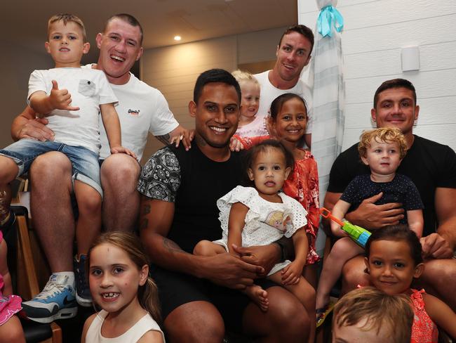 Cronulla Sharks players hold a surprise farewell dinner for Ben Barba at Cronulla RSL. Picture: Brett Costello