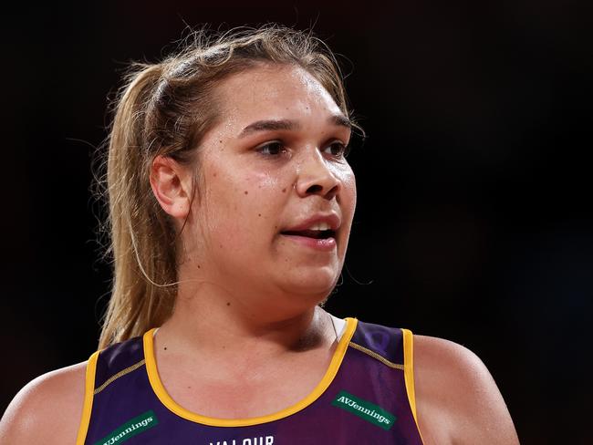 SYDNEY, AUSTRALIA - MAY 28: Donnell Wallam of the Firebirds watches on during the round 11 Super Netball match between Giants Netball and Queensland Firebirds at Ken Rosewall Arena, on May 28, 2023, in Sydney, Australia. (Photo by Mark Kolbe/Getty Images)