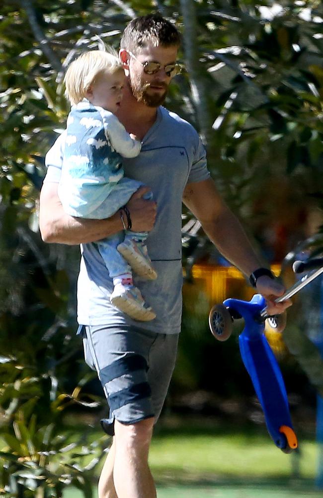 Actor Chris Hemsworth really is the perfect dad. Photo: David Clark