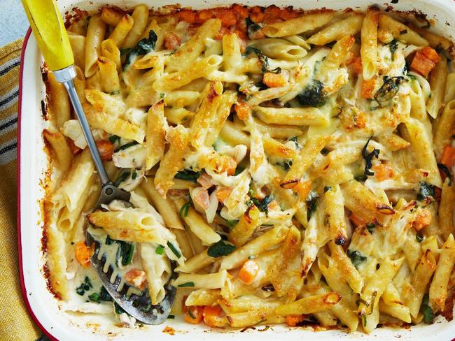 Dump and bake chicken pasta is a real money saver.