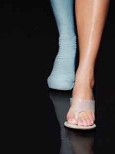 The conspiracy about Kim having six toes started in 2019 during a photo shoot with sister Kylie Jenner. (Pictured: Kim’s toes).