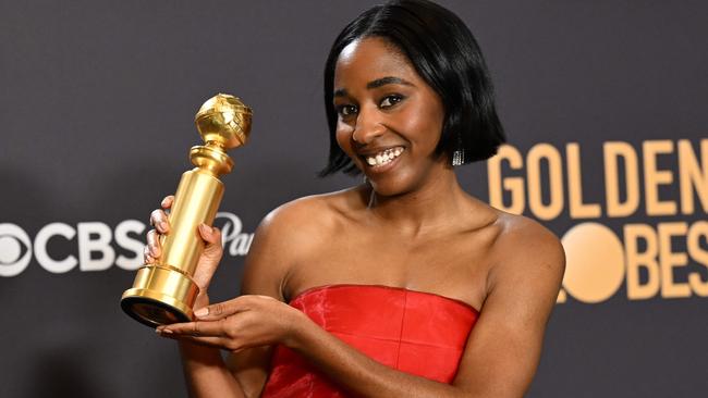 US actress Ayo Edebiri starts off 2024 with a Golden Globe for her role in The Bear. Picture: AFP