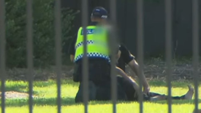 A serious crash involving car and motorcycle at Hindmarsh . Picture: 7NEWS