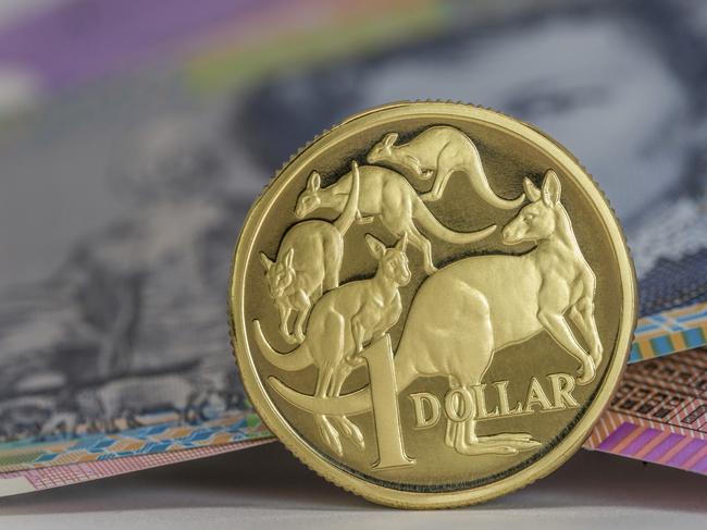 Generic photo of one Australian dollar. cahh currency coin $1. Picture: istock