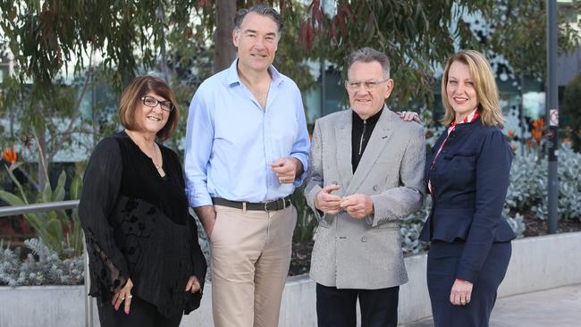 Former Australian of the Year Dr James Muecke with Lina Di Fonzo, Bevan Bruse, and Rachelle Martin. Picture: Emma Brasier