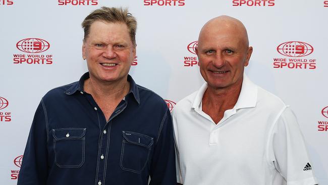 Paul Vautin and Peter Sterling have worked together at Channel 9 for 30 years. Picture: Brett Costello