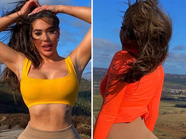 Chloe Ferry wears revealing nude leggings on hike. Picture: Instaram/Chloegshore1