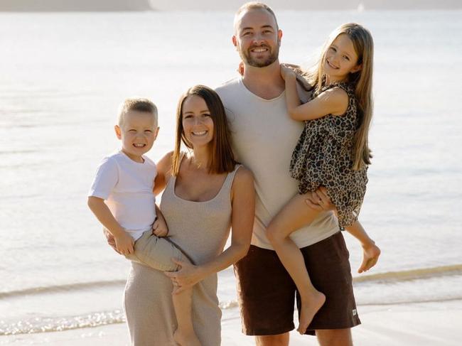 Emma Gorrick with her husband Dave and children Ryan and Mya..