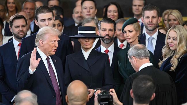 Donald Trump is sworn in as the 47th US President in the US Capitol Rotunda in Washington, DC. Picture: AFP