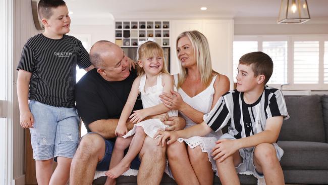 Mark Riddell says Ava is reaching her own milesltones and lovers interacting with people and her big brothers Will and Harry. Picture: Sam Ruttyn