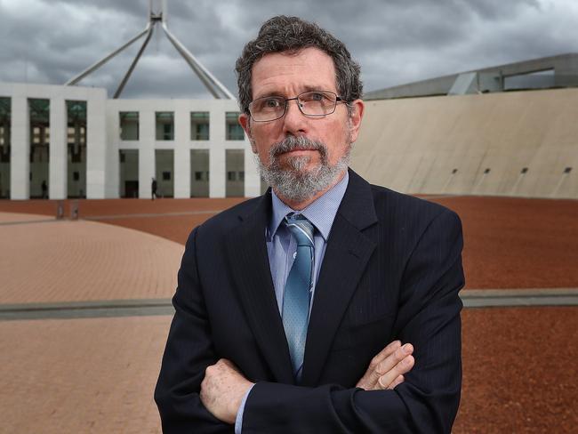 Dr Peter Ridd  outside Parliament House in Canberra.Dr Peter Ridd has come to parliament, campaigning for some environmental standards on cane farmers to be lifted. He says restrictions on a certain fertiliser is based on dodgy science.