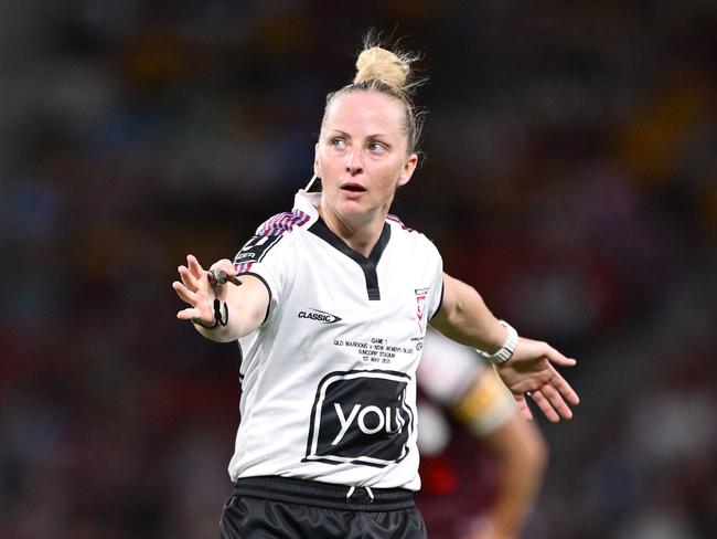 A formal complaint was lodged with referee Belinda Sharpe. (Photo by Hannah Peters/Getty Images)