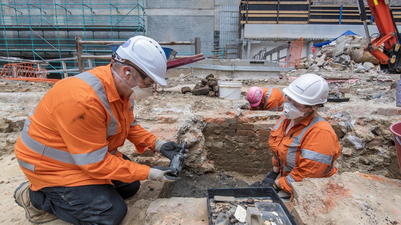 Hundreds of artefacts, some dating back to early 1800s, have been uncovered at Hunter Street’s Metro site, including a property once owned by prominent Sydney merchant, Prosper de Mestre. Picture: Supplied