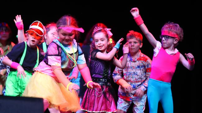 Wangala Primary School students performing at the Geelong Schools Music and Movement Festival. Picture: Alison Wynd