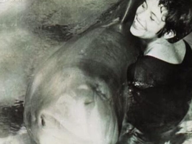 They flipped for each other ... Margaret Howe with Peter the Dolphin. Picture: BBC