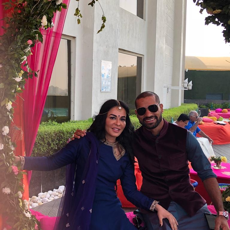 Indian cricketer Shikhar Dhawan with his wife Aesha Mukherjee. Picture: Instagram