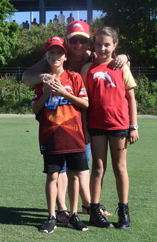 Spectators out and about to enjoy the Dolphins vs Titans NRL trial match at the Sunshine Coast Stadium. Picture: Eddie Franklin.