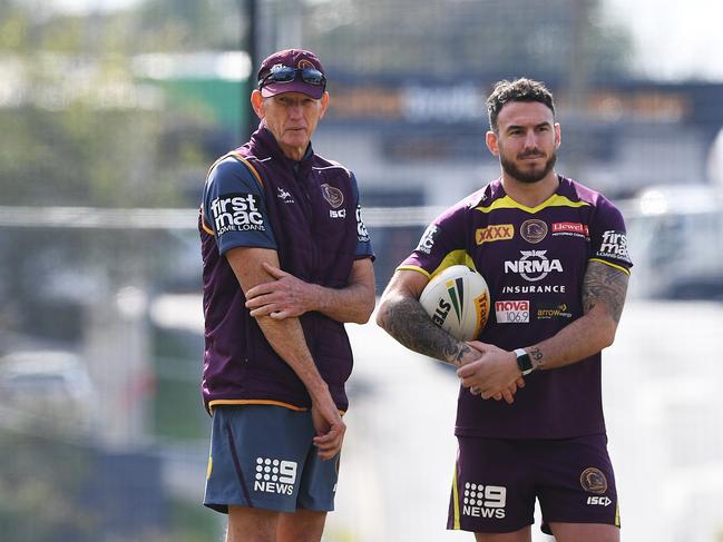 Coach Wayne Bennett  and Darius Boyd were both absent from the CEO’s barbecue. Picture: AAP Image/Dave Hunt