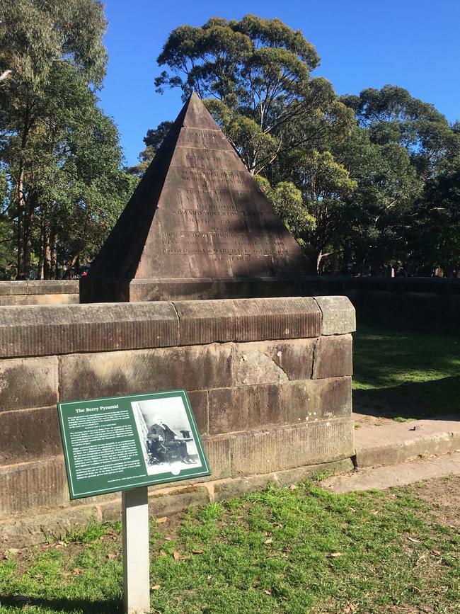 Alexander Berry's pyramid mausoleum in St Thomas Rest Park.