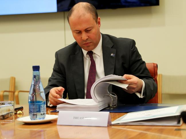 Tresurer Josh Frydenberg during a Cabinet meeting with Ministers on Monday, October 5, 2020 the day before the 2020 Budget papers are released . Picture: Adam Taylor