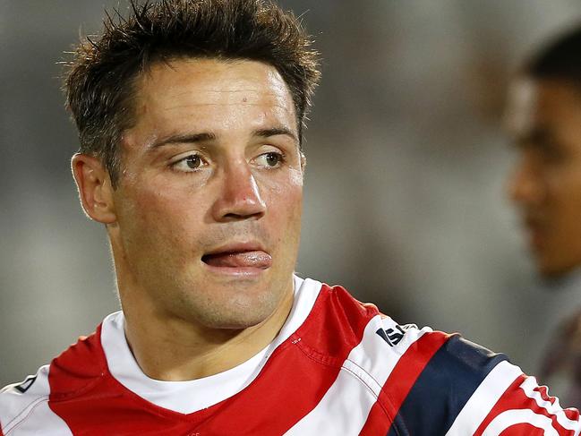 Cooper Cronk of the Roosters after the NRL pre-season match between the Manly Sea Eagles and the Sydney Roosters at Central Coast Stadium in Gosford, Saturday, February 24, 2018. (AAP Image/Darren Pateman) NO ARCHIVING, EDITORIAL USE ONLY