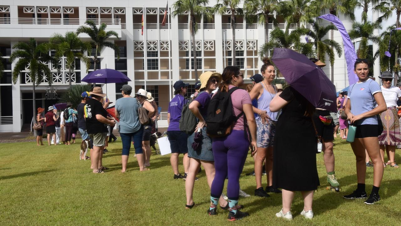 Women and allies gathered together for the City of Darwin International Women's Day walk and Celebrations, Saturday March 5.