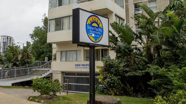 A teenager is dead after falling from the balcony of the View Pacific resort in Surfers Paradise. Picture: Jerad Williams