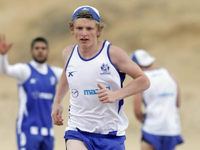 Jack Ziebell at North Melbourne’s training camp at Wilsons Promontory in 2008.