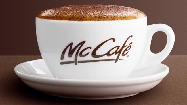 Cup of coffee cappuccino from McDonalds McCafe.