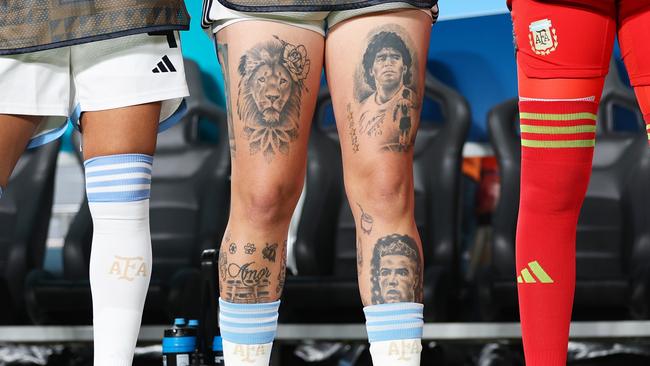 Yamila Rodriguez sports a Cristiano Ronaldo tattoo. Picture: Getty