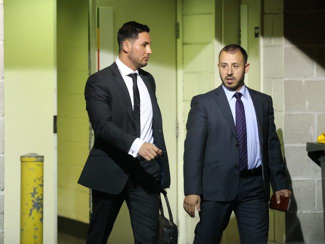 Councillor Salim Mehajer and Councillor Hicham Zraika leave the meeting. Auburn City Council holds extraordinary meeting to discuss a motion to ask Salim Mehajer to resign . Picture Craig Greenhill