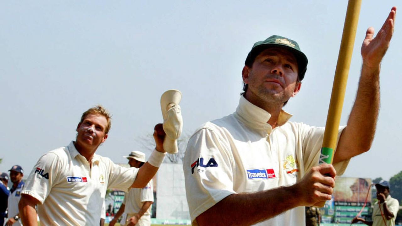 Ricky Ponting and Shane Warne after defeating Sri Lanka in 2004. Picture: Phil Hillyard