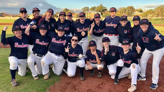 Geelong Baseball Association's women team won the state championship. Picture: Baseball Victoria.