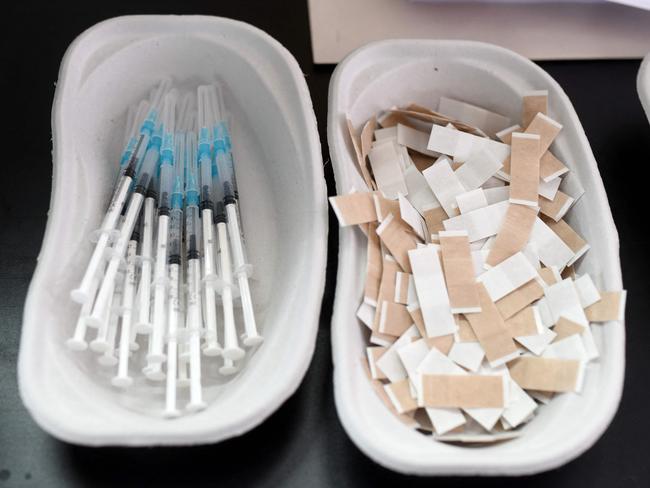 Prepared syringes with Moderna’s vaccine. Picture: Ina Fassbender/AFP