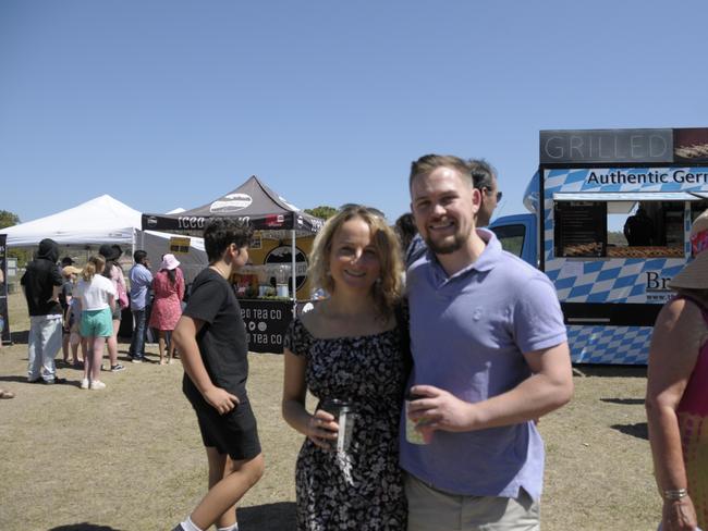 (From left) Anna Samojlowicz and Anthony Thomas enjoying their Sunday at the Murphys Creek Chilli Festival. Picture: Isabella Pesch