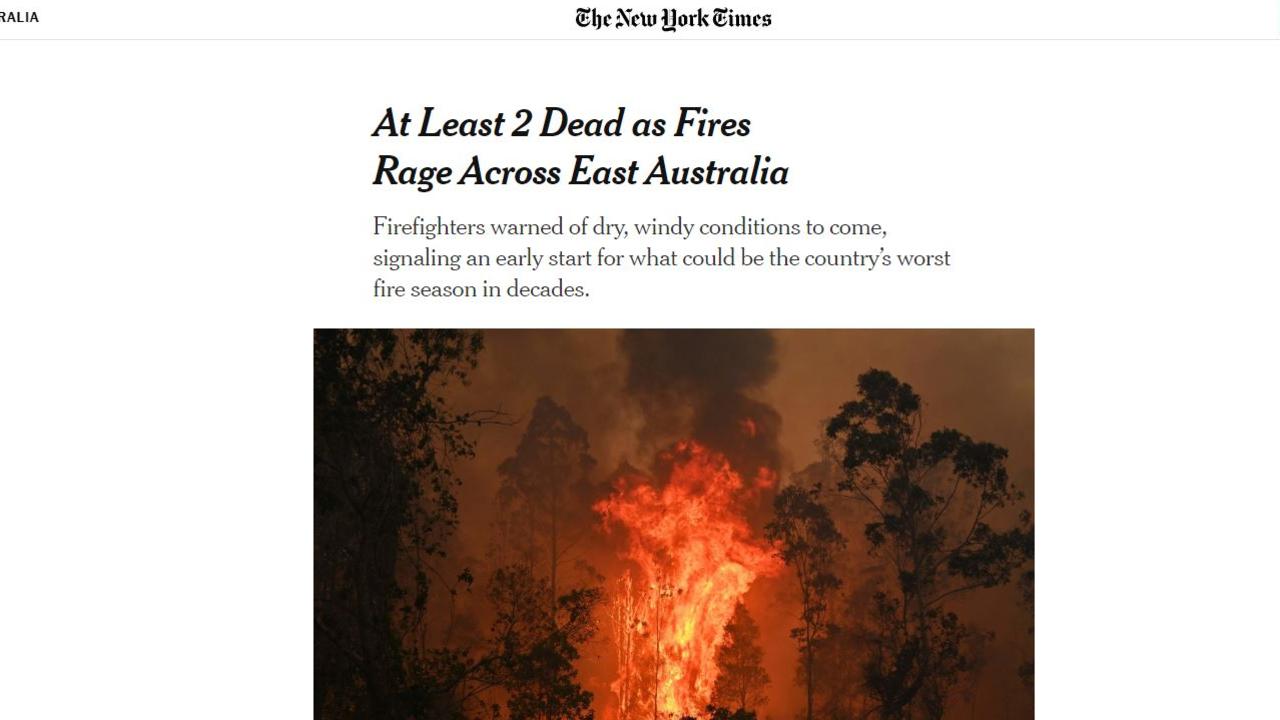 The New York Times have covered the fires since Friday.