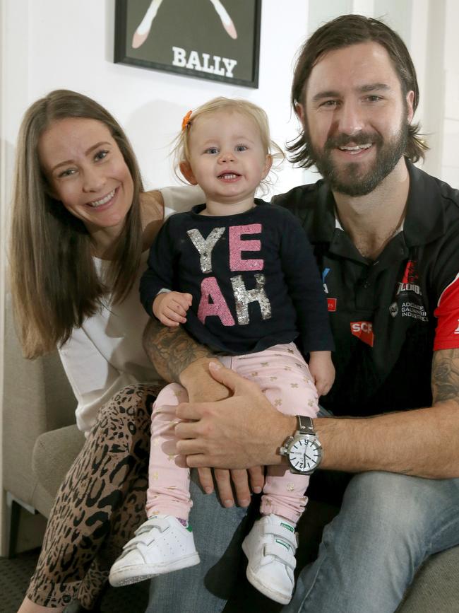 Hartlett and wife Sarah, Pictured with then 17-month-old daughter Indi, already have two children. Picture: Dean Martin