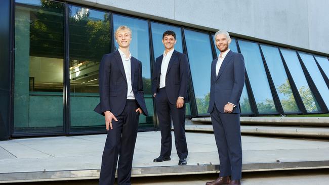 Minikai co-founder and CEO Keoki Alexander-Chang (centre) with chief growth officer Freddie Hedegaard and CTO Kyel Shera-Jones.