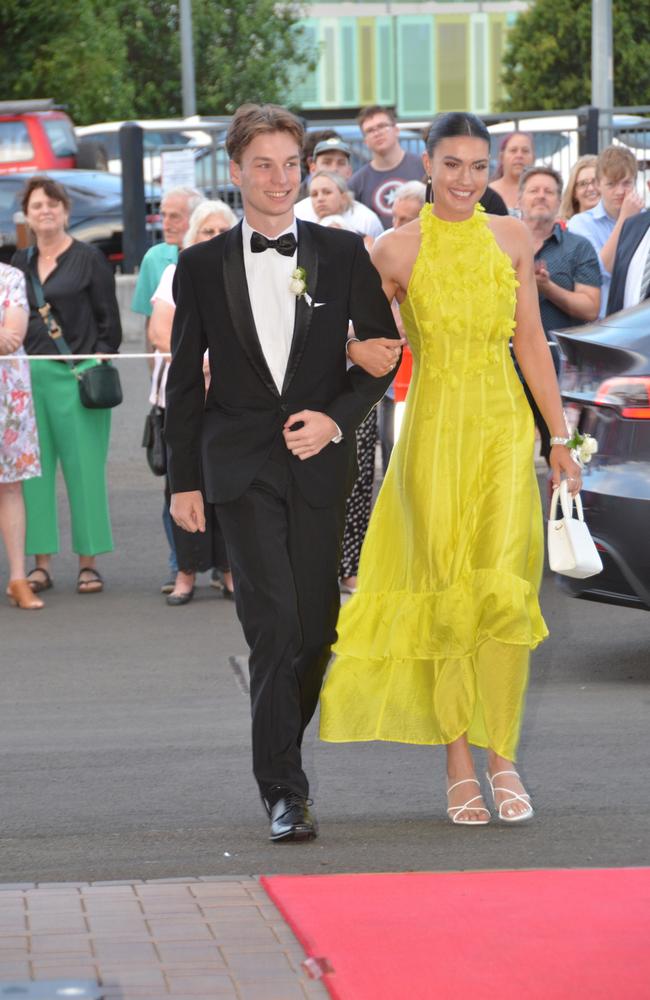 Toowoomba school formals. At the 2023 St Ursula's College formal is graduate Charlotte Doljanin with her partner. Picture: Rhylea Millar