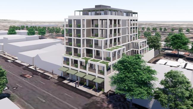 Artist impression of a proposed seven-storey apartment building for Unley Rd. Picture: Enzo Caroscio Architecture