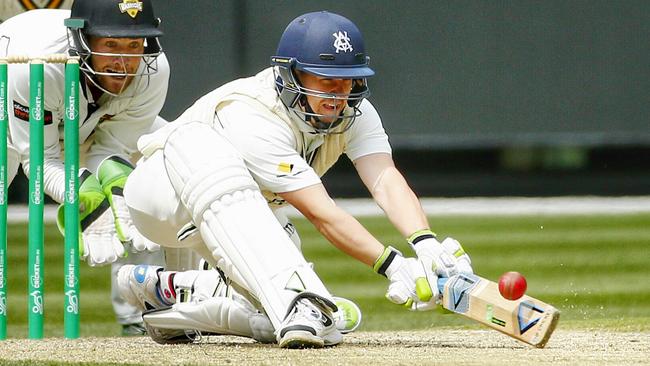 Aaron Ayre during his Sheffield Shield debut. Picture: Colleen Petch