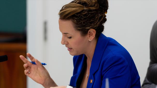 Opposition Leader Lia Finocchiaro at the Budget Estimates. Picture: Che Chorley