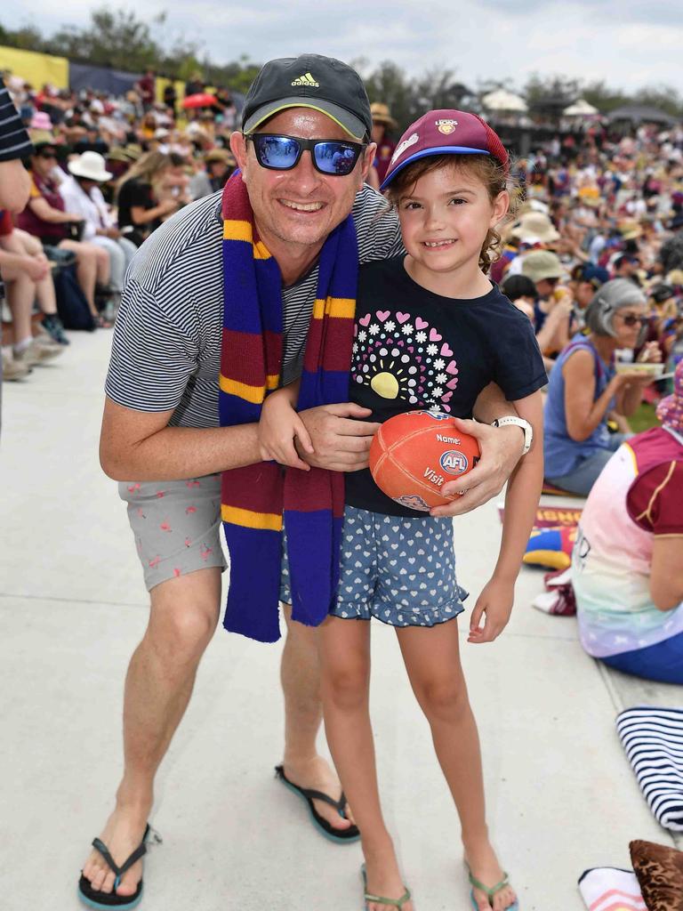 Steve and Ellie Taylor at the NAB AFLW grand final. Picture: Patrick Woods