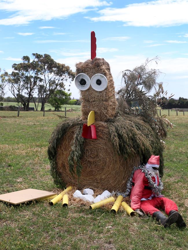 Red Rock Hay Bale Trail, Christmas display, Cororooke. Picture: Yuri Kouzmin.