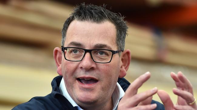 MELBOURNE, AUSTRALIA - NewsWire Photos APRIL 20TH, 2023: Victorian Premier Daniel Andrews holds a press conference at Eric Jones Stair Building Group, Blackburn. Picture : NCA NewsWire / Nicki Connolly