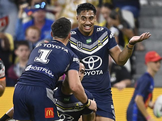 Murray Taulagi can only shrug. Picture: Ian Hitchcock/Getty