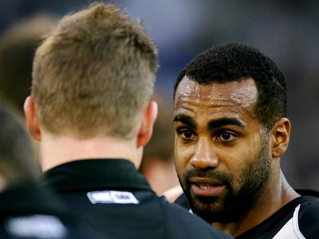 Round 18: Collingwood v Adelaide AFLR1814 Picture:Wayne Ludbey  Nathan Buckley & Heritier Lumumba