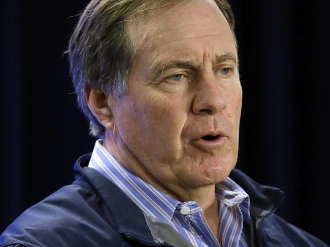 New England Patriots football head coach Bill Belichick speaks during an NFL football news conference at Gillette Stadium, Saturday, Jan. 24, 2015, in Foxborough, Mass., where he defended the way his team preps its game balls. (AP Photo/Steven Senne)
