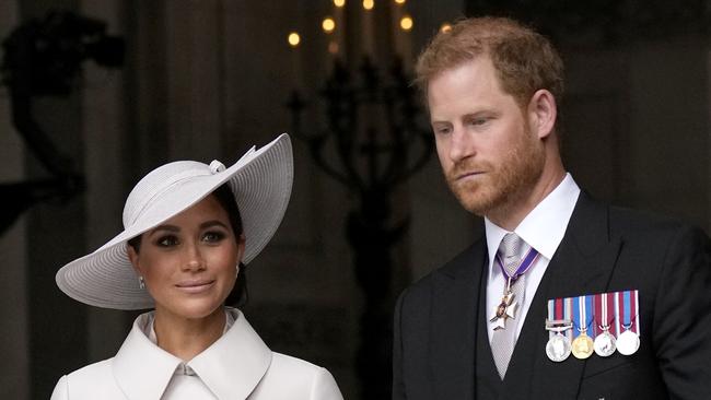 Meghan and Harry recently returned to the UK to celebrate his grandmother the Queen. Picture: Matt Dunham – WPA Pool/Getty Images